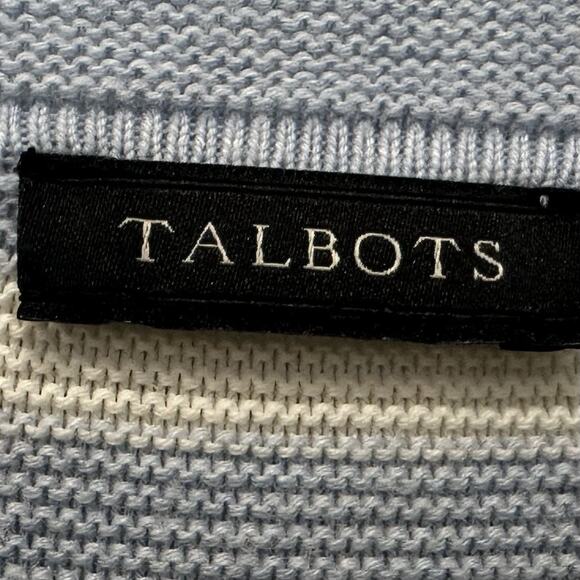 Talbots Sweater Women’s Long Sleeve Pullover Size X-Large Blue White Stripes - Picture 2 of 7